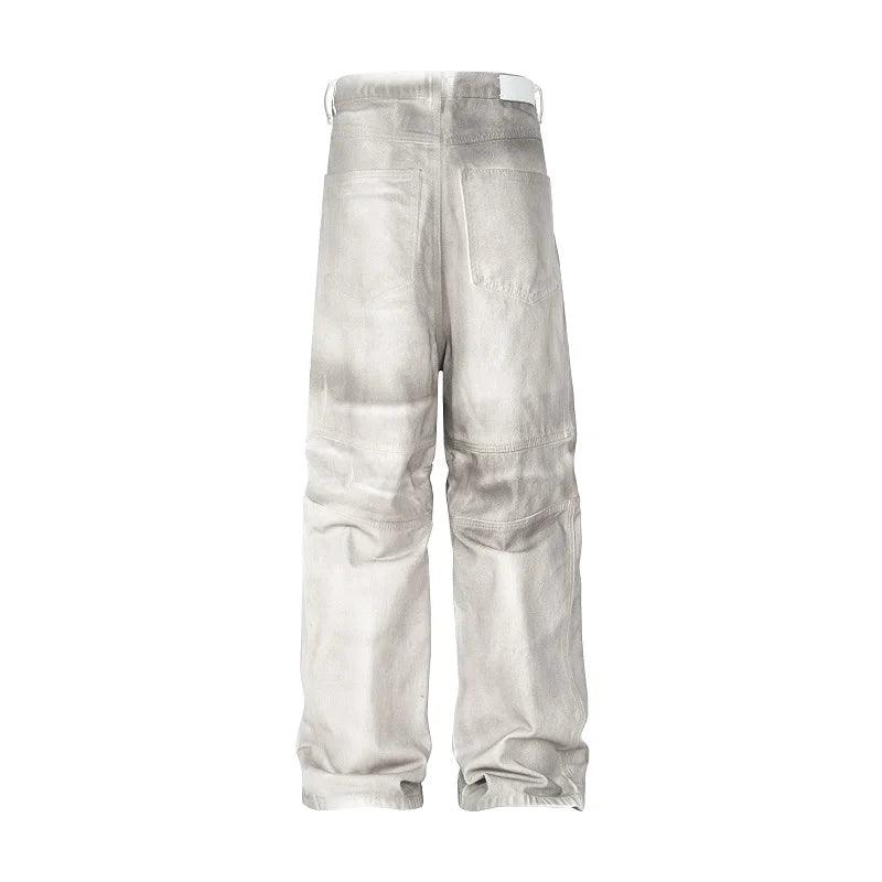 Dirty Dyed Distressed Patchwork Baggy Jeans TJ073 - UncleDon JM