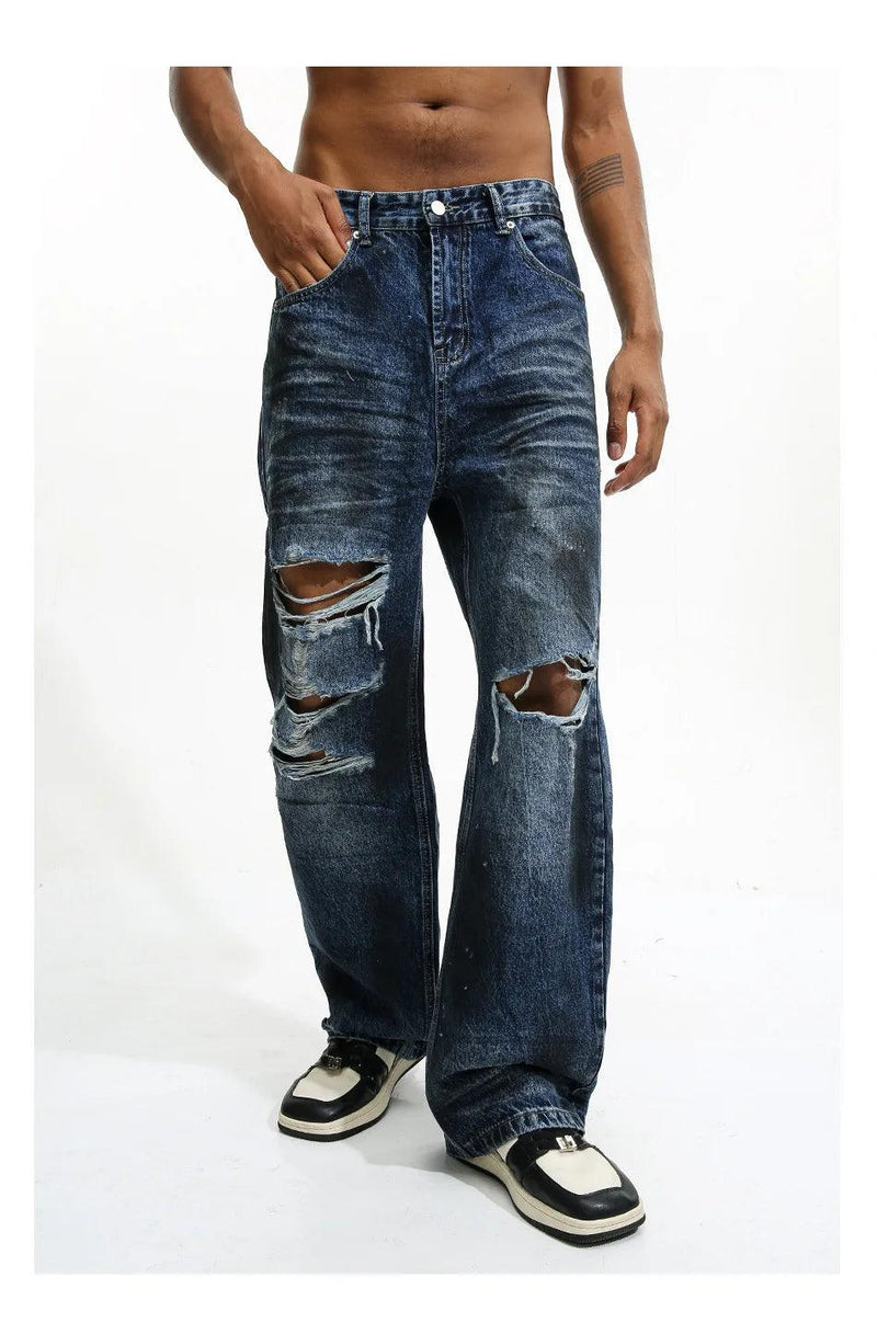 Distressed Ripped Jeans 580 - UncleDon JM