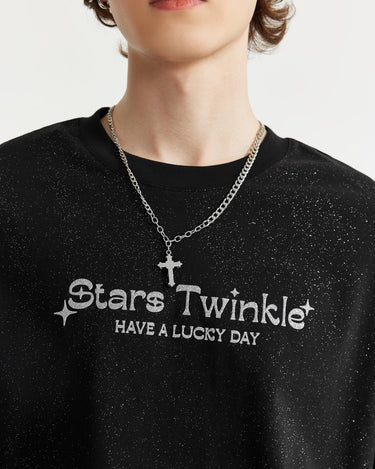 Tung Sung Have A Lucky Day Glitter Print Tee - Tung Sung