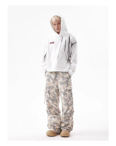 Tung Sung Gradient-Dyed Embroidery Cropped Hoodies - Tung Sung