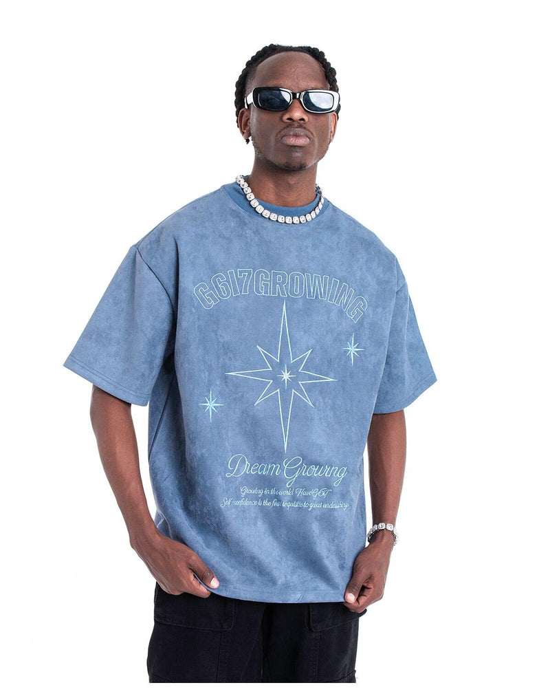 Embroidered Suede T-shirt S098 - UncleDon JM