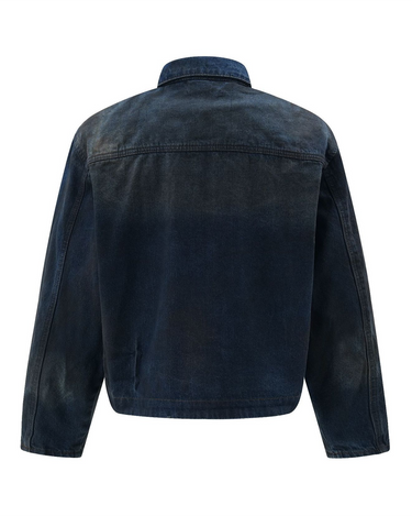 Tung Sung Distressed Oil-Stained Indigo Denim Jacket - Tung Sung