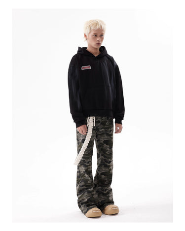 Tung Sung Gradient-Dyed Embroidery Cropped Hoodies - Tung Sung