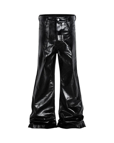 Tung Sung Oil-wax Shiny Flare Jeans - Tung Sung