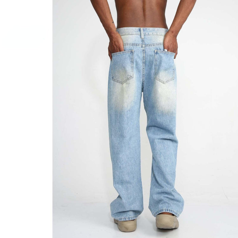 Frosted White Design Jeans M7D320 - UncleDon JM