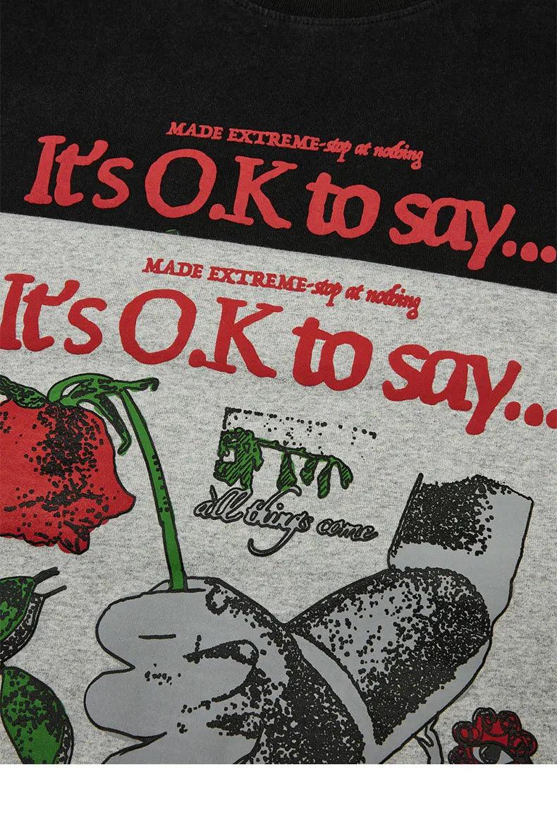 ''It's Ok To Say Goodbye'' Rose Graphic T-shirt 24017 - UncleDon JM