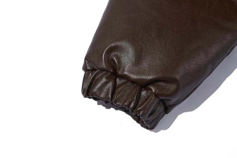 Leather Puffer Jacket 230808 - UncleDon JM