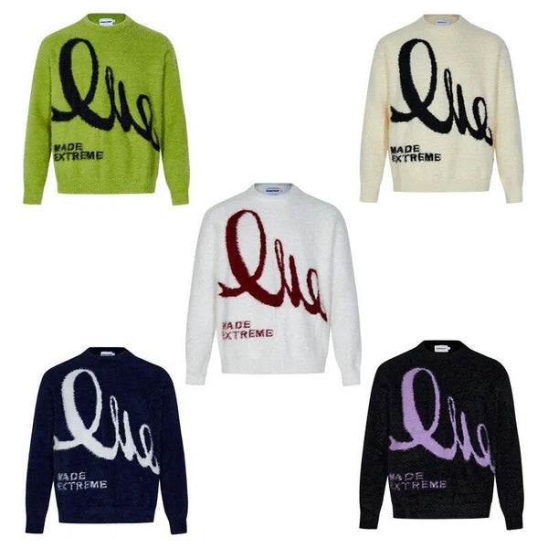 Logo Knitted Sweater 5 Colour YH-23001 - UncleDon JM