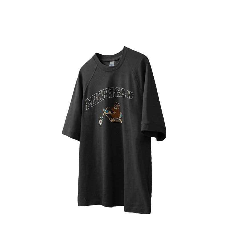 Motorcycle Bear Printed T-shirt 2489S23 - UncleDon JM