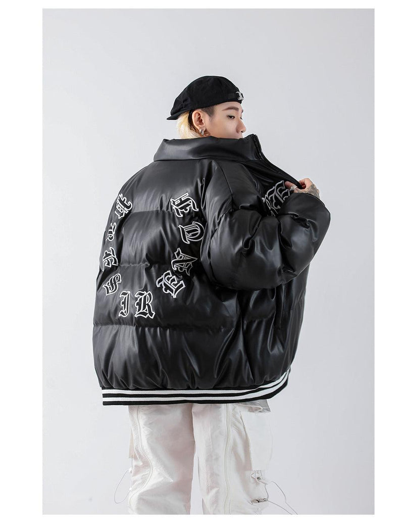 PU Leather Puffer Jacket 8006 - UncleDon JM