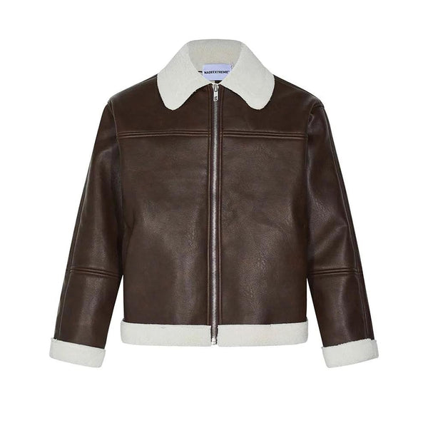 Retro Leather Fur Winter Coat 230798 - UncleDon JM