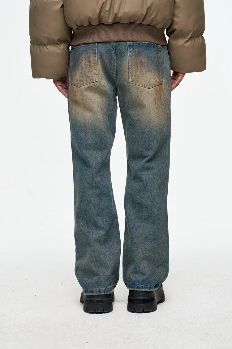 Retro Washed Old Mud Dyed Jeans JJ002 - UncleDon JM