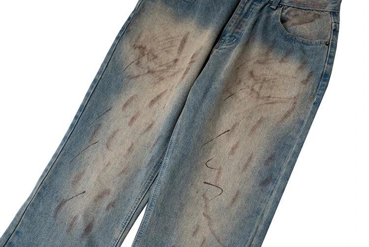 Retro Washed Old Mud Dyed Jeans JJ002 - UncleDon JM