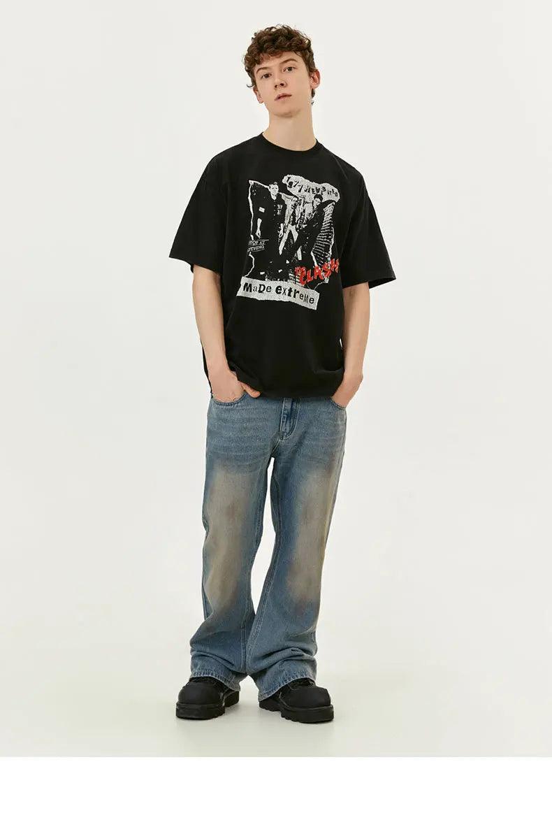 Rock Band Printed T-shirt 24065 - UncleDon JM