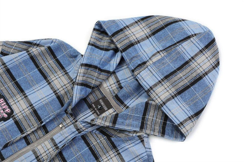 Striped Plaid Hooded Shirt 3396 - UncleDon JM