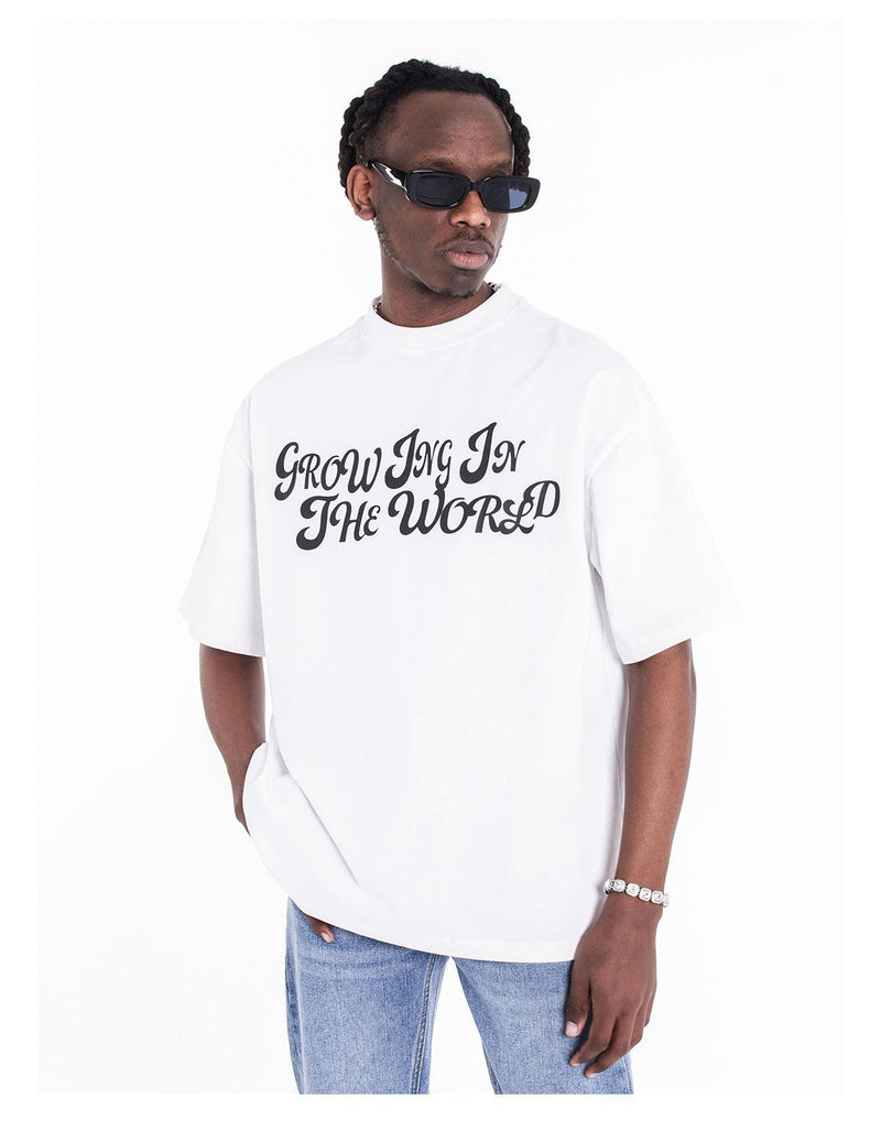 Text Printed Short Sleeve T-shirt 10 Colour Pick G053 - UncleDon JM