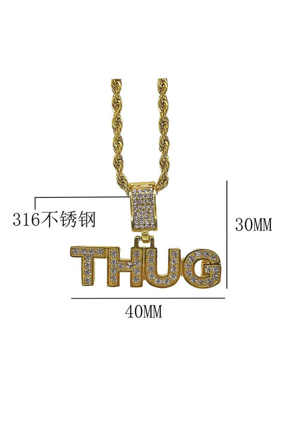 THUG English Letter Necklace PX2010 - UncleDon JM
