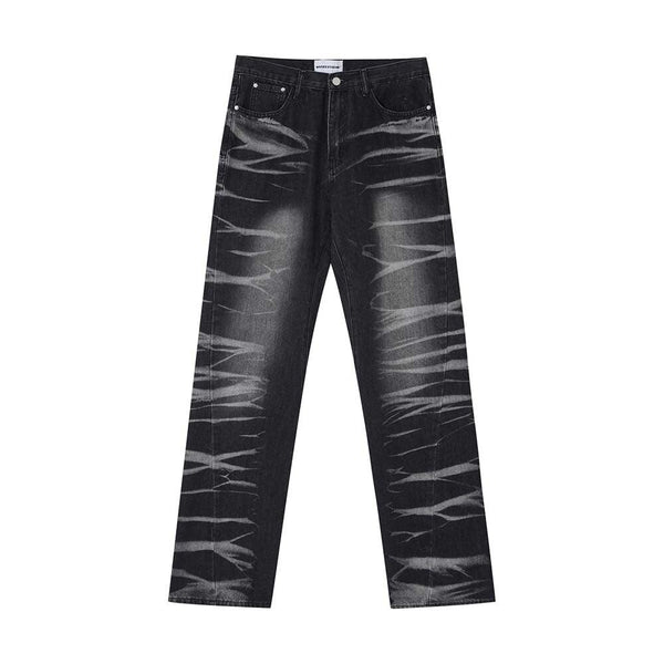 Washed Corrugated Straight Jeans DY876 - UncleDon JM