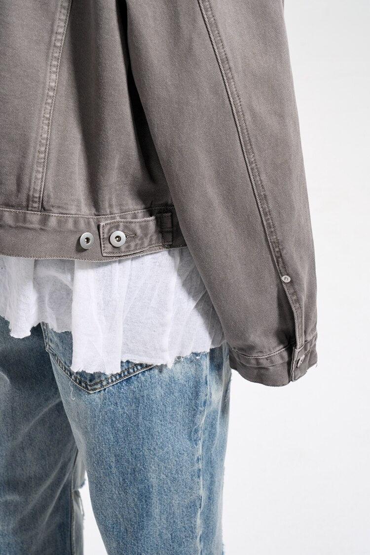 Washed Vintage Short Denim Jacket Q102 - UncleDon JM