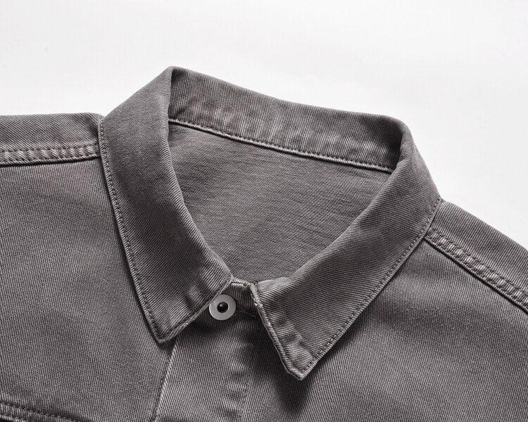 Washed Vintage Short Denim Jacket Q102 - UncleDon JM