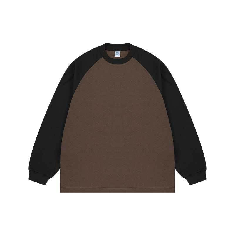 265g Heavy Color Block Raglan Sleeves Long Sleeve T-shirt 1018W22 - UncleDon JM