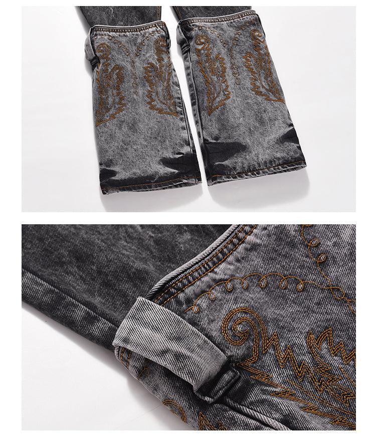Ankle Embriodery Vintage Jeans Q066 - UncleDon JM