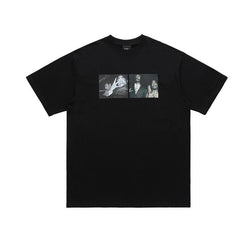 Black Portrait Printed T Shirt VQ0271 - UncleDon JM