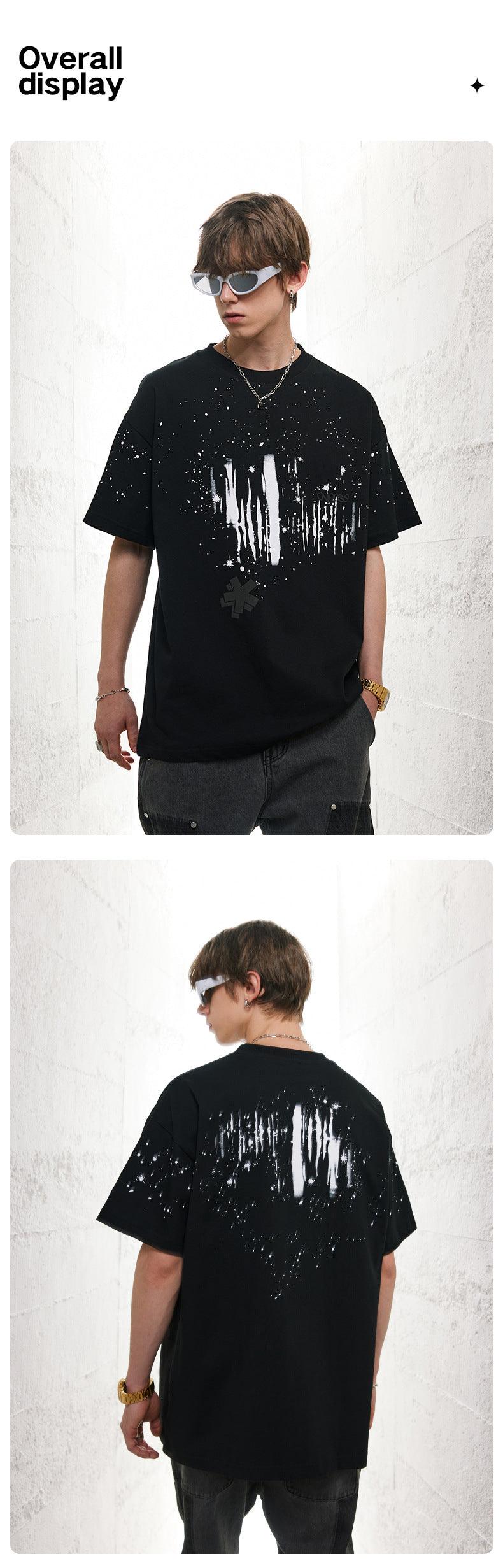 Black Splash Short Sleeve T-shirt J259 - UncleDon JM
