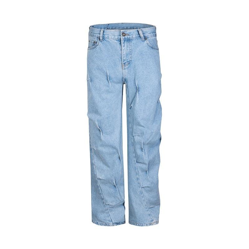 Blue Deconstruction Baggy Jeans FJ007 - UncleDon JM