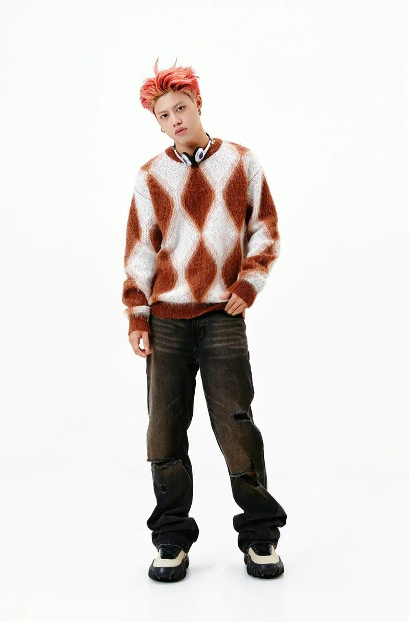 Classic Retro Campus Lingge Casual Sweater YH-23005 - UncleDon JM