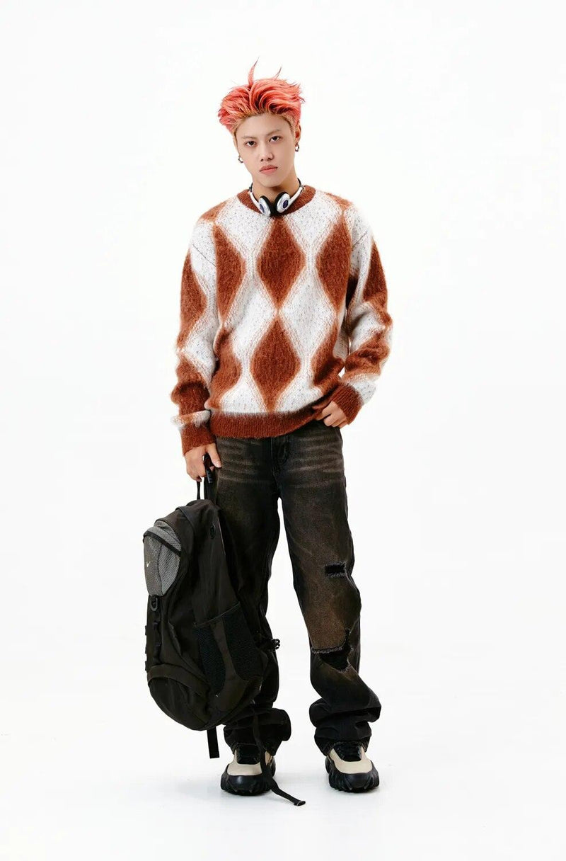 Classic Retro Campus Lingge Casual Sweater YH-23005 - UncleDon JM