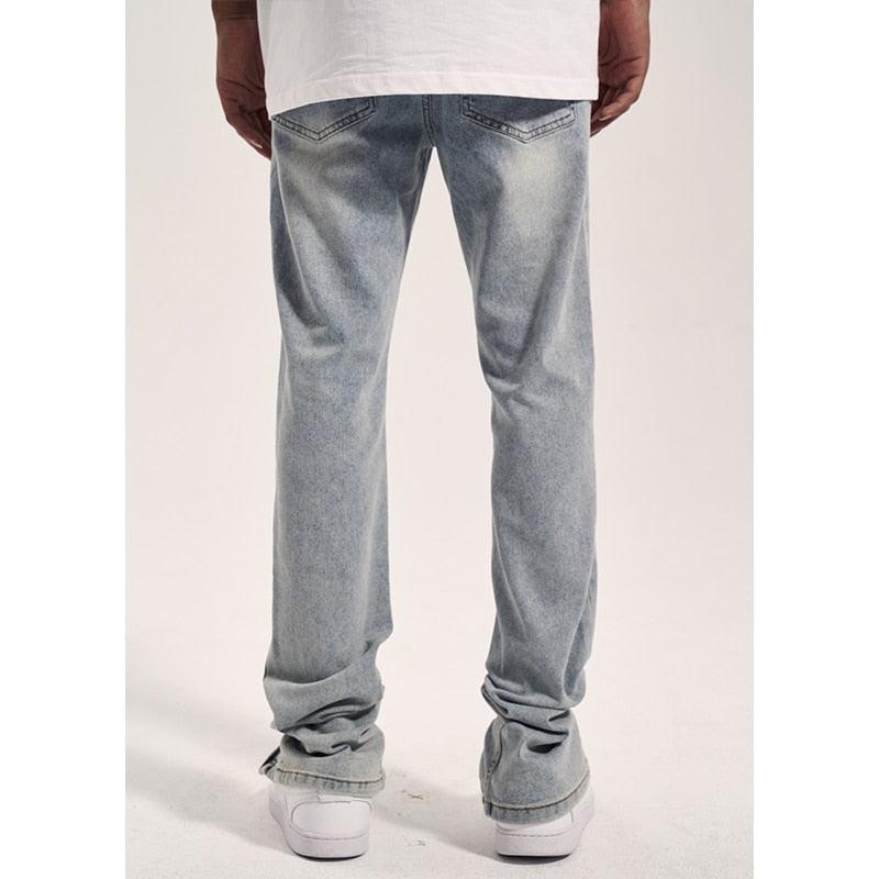 Curved Cutting Scimitar Front Zipper Skinny Jeans - UncleDon JM