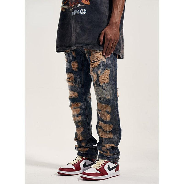 Distressed Heavy Weight Skinny Jeans N019 - UncleDon JM