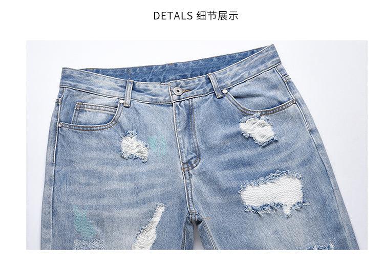 Distressed Hip Hop Denim Jeans Q023 - UncleDon JM