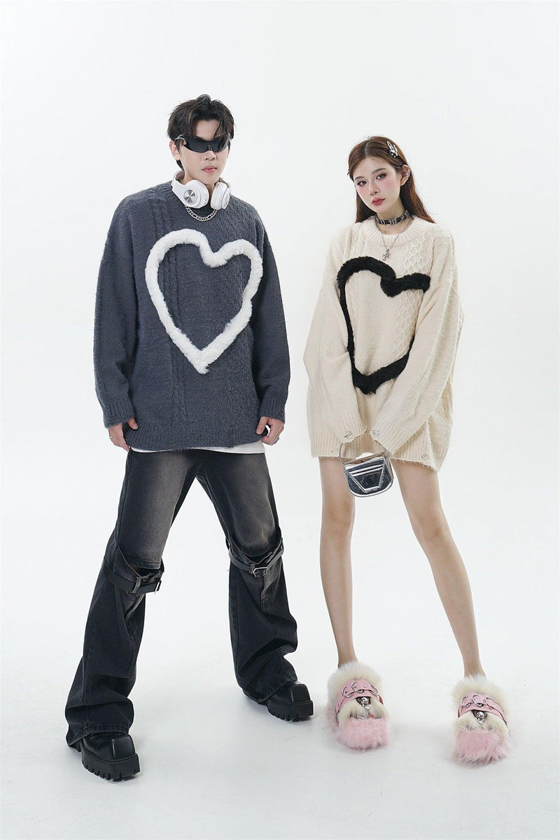 Embroidered Heart Sweater 7044 - UncleDon JM