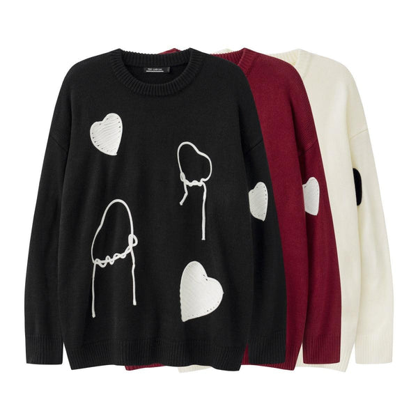 Heart Embroidery Sweater 7036 - UncleDon JM