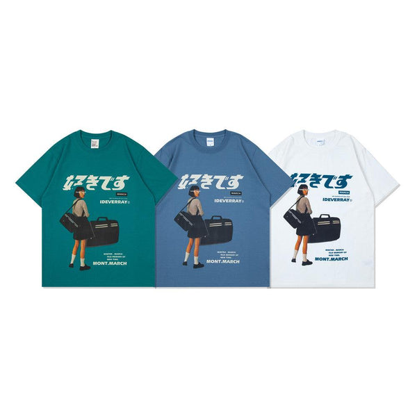 "好きです" Japanese Girl Graphic T-shirt A3 - UncleDon JM