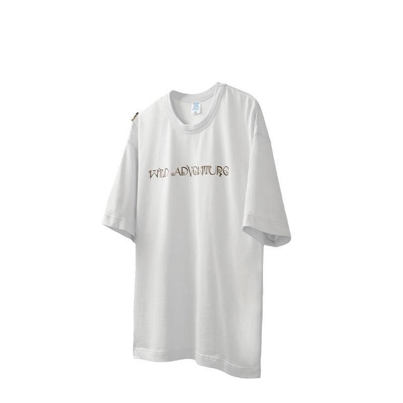 Letter Thick Woven Kuqi Cotton T-shirt 2534S23 - UncleDon JM