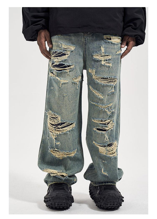 Ripped Wide Leg Baggy Jeans TJ006 - UncleDon JM