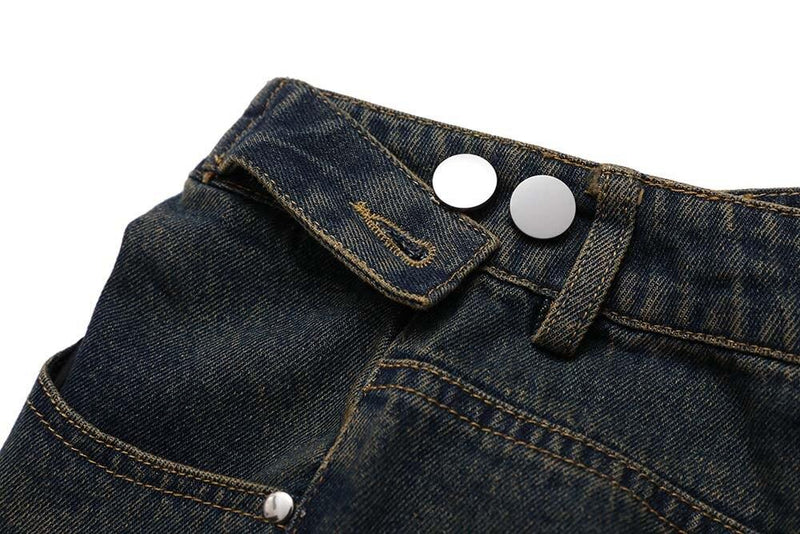 Stitching Rivet Design Baggy Jeans AC113 - UncleDon JM