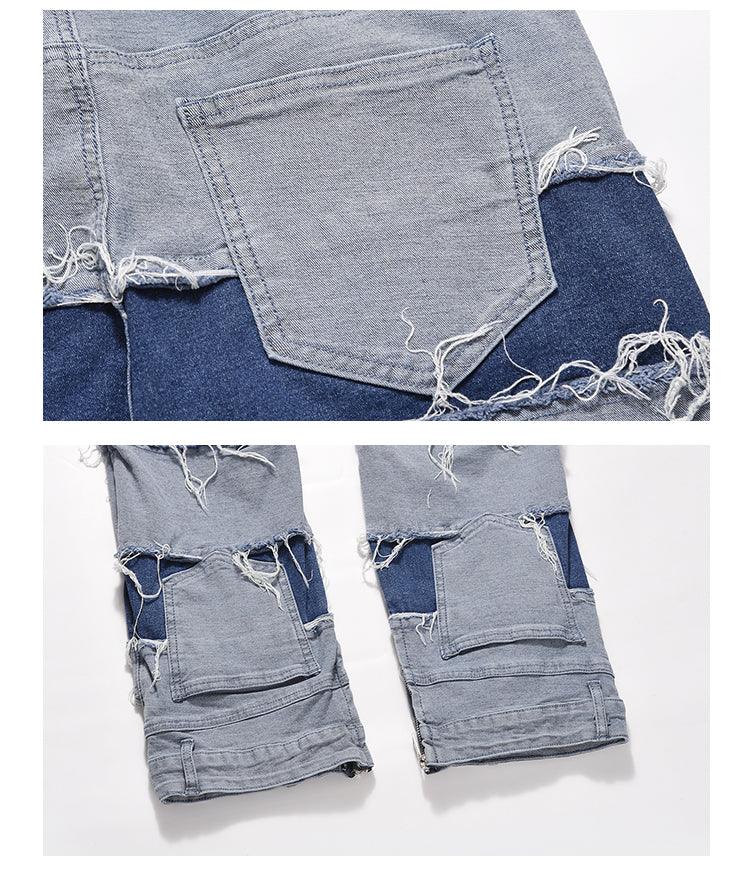 Tassel Patchwork Distressed Jeans Q067 - UncleDon JM