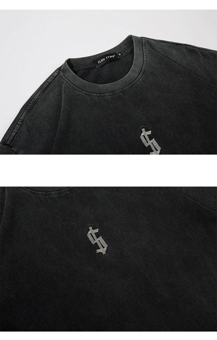 Text $ Embroidery T-shirt A674 - UncleDon JM
