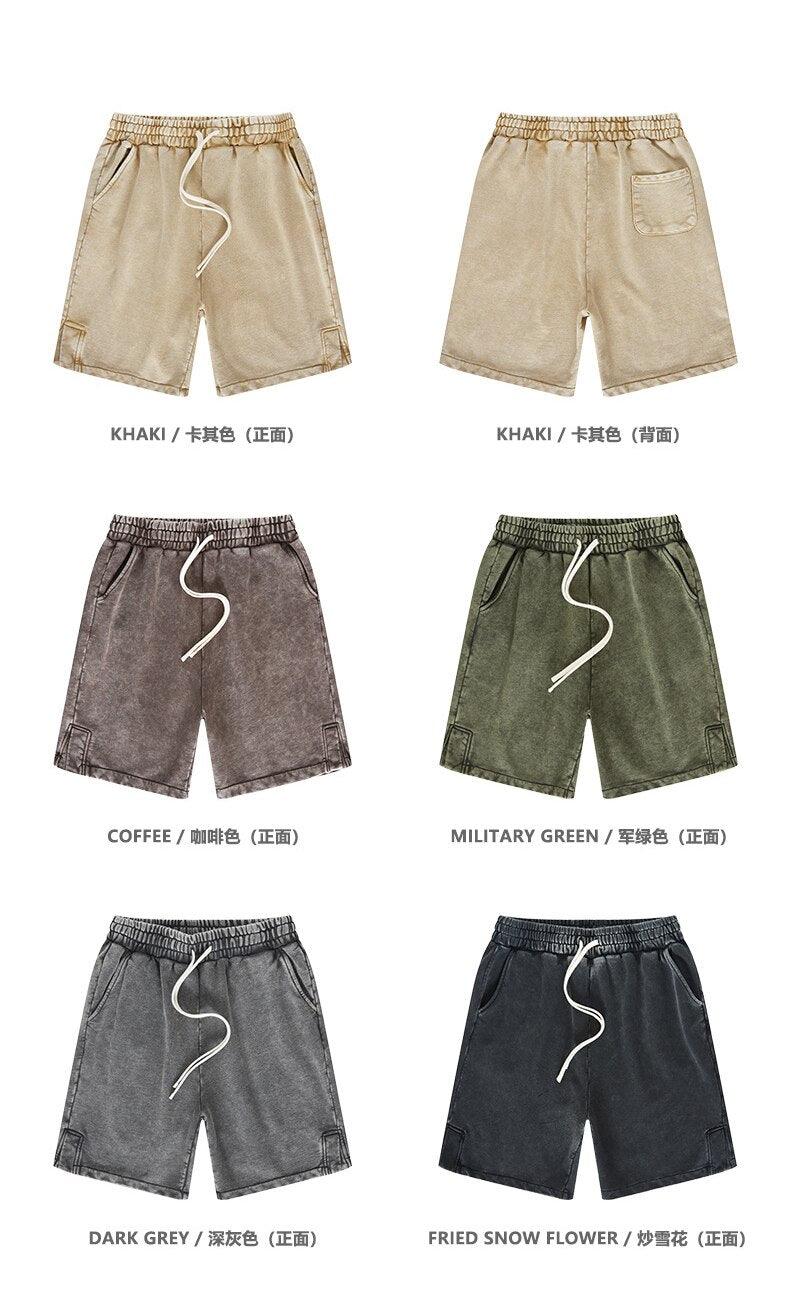 Washed Vintage Split Shorts 5 Colours Pick S3036 - UncleDon JM